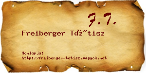 Freiberger Tétisz névjegykártya